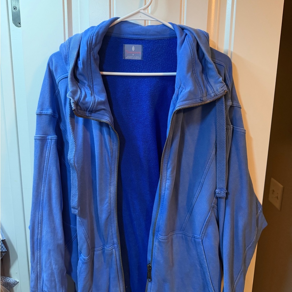Free People Blue Hooded Jacket